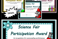 New Science Fair Certificate Templates
