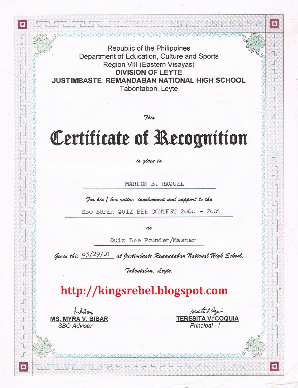 Tidbits And Bytes: Certificate Of Recognition - Science Quiz Bee Founder regarding Math Certificate Template 7 Excellence Award