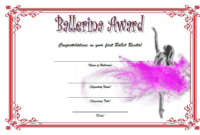 Top 10+ Pretty Ballet Certificate Templates Free Editable intended for Awesome Ballet Certificate Template