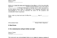 Top 9 Notary Form Texas Templates Free To Download In Pdf, Word And inside Notary Statement Template