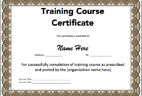 Training Certificate Template Microsoft Word Templates Free Download intended for Word 2013 Certificate Template