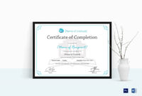 Training Completion Certificate Design Template In Psd, Word within Training Completion Certificate Template