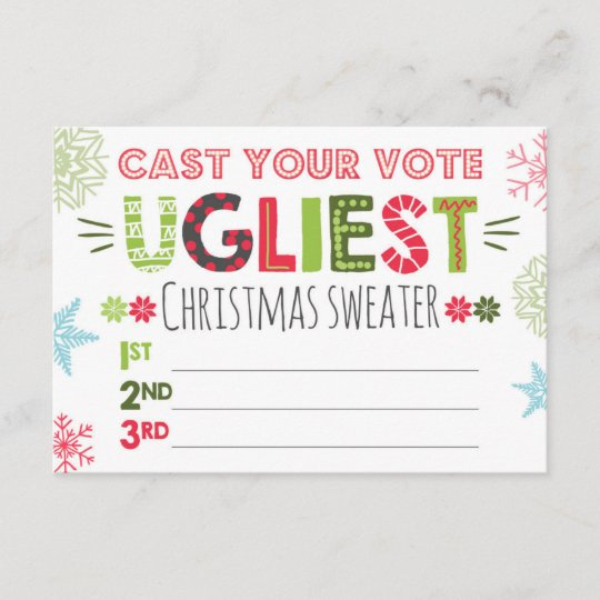 Ugly Sweater Voting Ballot Christmas Sweater | Zazzle in New Free Ugly Christmas Sweater Certificate Template