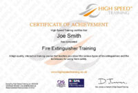 Unique Fire Extinguisher Training Certificate | Fire Extinguisher in Simple Fire Extinguisher Training Certificate Template