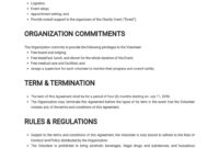 Unpaid Volunteer Agreement Template - Google Docs, Word | Template intended for Pet Photography Contract Template