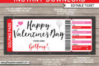 Valentine'S Day Golfing Gift Voucher Intended For Golf Certificate for Valentine Gift Certificate Template