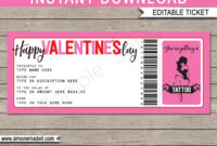Valentine&amp;#039;S Day Tattoo Gift Vouchers Inside Pink Gift Certificate intended for Tattoo Gift Certificate Template Coolest Designs