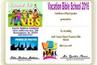 Vbs Certificate Template In 2020 | Vacation Bible School, School inside Amazing Free Vbs Certificate Templates