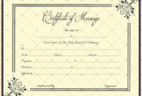 Vintage Marriage Certificate Template – (Editable & Printable Designs) inside Amazing Marriage Certificate Editable Template