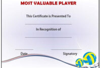 Volleyball Mvp Award Template | Awards Certificates Template, Award with regard to Mvp Certificate Template