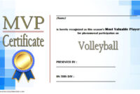 Volleyball Mvp Certificate Templates [8+ New Designs Free] throughout Free Softball Certificates Printable 7 Designs