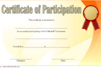 Volleyball Participation Certificate Templates [7+ New Designs] in Certificate Of Job Promotion Template 7 Ideas