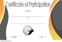 Volleyball Participation Certificate Templates [7+ New Designs] with Simple Volleyball Mvp Certificate Templates