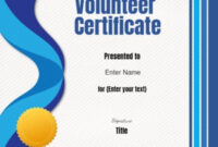 Volunteer Certificate Of Appreciation | Customize Online Then Print inside Volunteer Certificate Template