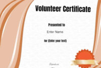 Volunteer Certificate Of Appreciation | Customize Online Then Print intended for Fascinating Volunteer Of The Year Certificate Template