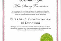 Volunteer Of The Year Award Template Regarding Volunteer Certificate regarding Volunteer Certificate Templates