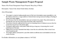 Waste Management Project Proposal for Amazing Waste Management Contract Template