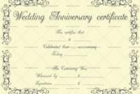 Wedding Anniversary Certificates (Cream, #6682) – Doc Formats pertaining to Anniversary Gift Certificate Template Free