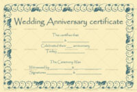 Wedding Anniversary Certificates (Leaf, #6661) – Doc Formats | Wedding with regard to Anniversary Gift Certificate Template Free