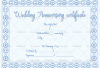 Wedding Anniversary Certificates (Sky Blue, #6670) - Doc Formats in Free Anniversary Gift Certificate Template Free