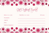 Wedding Gift Certificate (Floral, Blank Gift Voucher) | Gift inside Wedding Gift Certificate Template