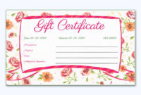 Wedding Gift Certificate – Pink Flower Border – Https://Www.wordlayouts regarding Free Editable Wedding Gift Certificate Template
