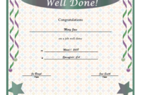 Well Done Certificate Printable Certificate | Printable Certificates inside Awesome Well Done Certificate Template