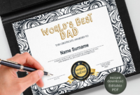 World&amp;#039;S Best Dad Best Dad Award Gift For Father&amp;#039;S | Etsy | Worlds Best intended for Best Dad Certificate Template