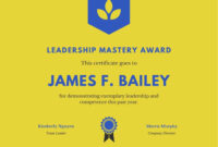 Yellow Leadership Award Certificate - Templatescanva Throughout pertaining to Leadership Award Certificate Template