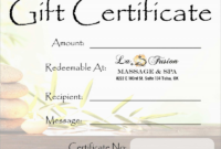 Yoga Gift Certificate Template Free New Beautiful Spa Gift Certificate pertaining to Massage Gift Certificate Template Free Printable