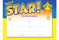 You&amp;#039;Re A Star Award Gold Foilstamped Certificate Positive Promotions intended for Star Reader Certificate Template